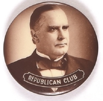 McKinley Republican Club Sepia Celluloid