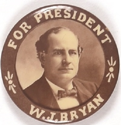 W.J. Bryan for President Sepia Celluloid