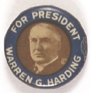 Harding 5/8 Inch Size Blue Border Pin