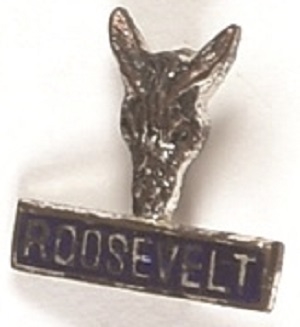 FDR Blue, Silver Donkey Enamel Pin