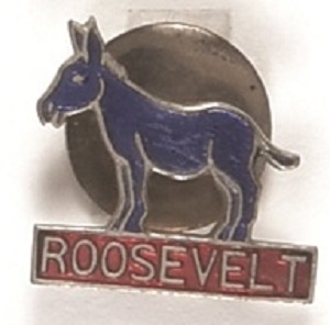 Franklin Roosevelt Blue Enamel Donkey Stud
