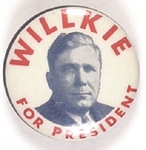 Willkie for President Red, White, Blue Celluloid