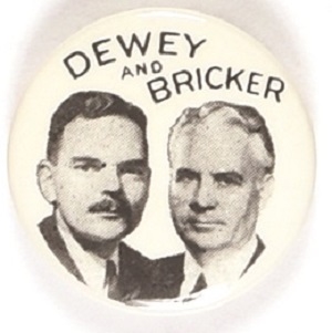 Dewey and Bricker Scarce 1 Inch Jugate