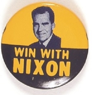 Win With Nixon California Orange and Blue Pin