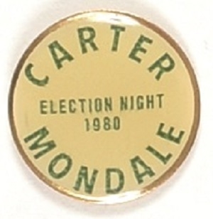 Carter, Mondale Election Night Pin