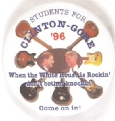 Students for Clinton-Gore Guitars Pin