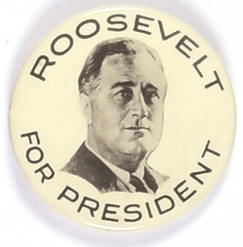 Franklin Roosevelt Large, Handsome Celluloid