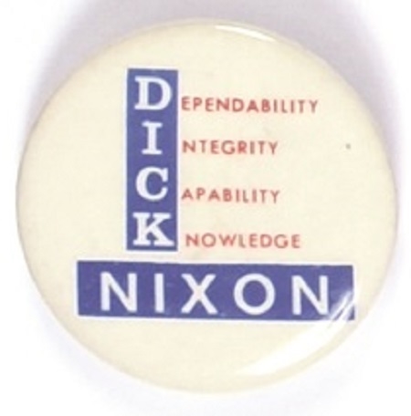 Dick Nixon "DICK" Celluloid from 1960