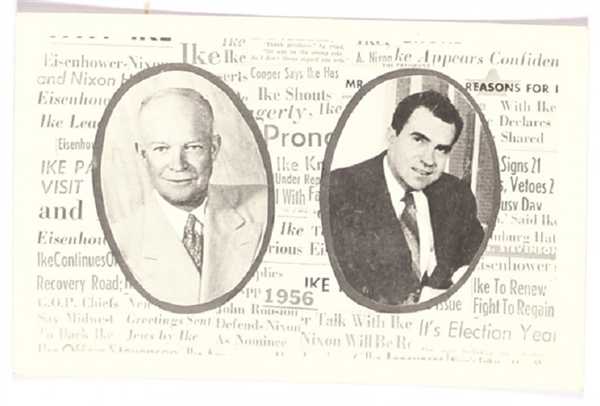 Eisenhower, Nixon Jugate Postcard