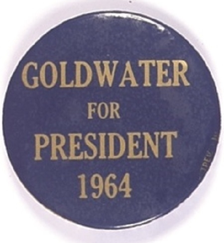 Goldwater for President Blue and Gold Celluloid