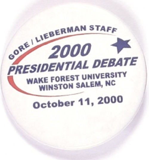 Gore 2000 Debate Staff Pin