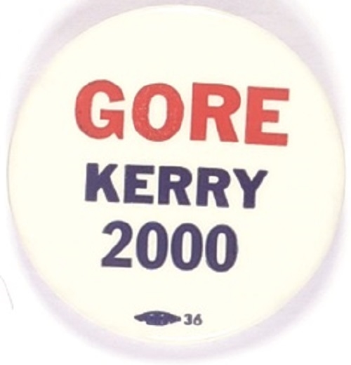 Gore, Kerry 2000 Celluloid Pin