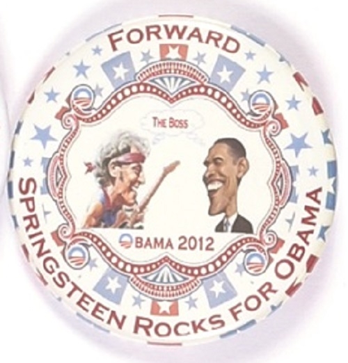 Obama, Springsteen Concert Pin