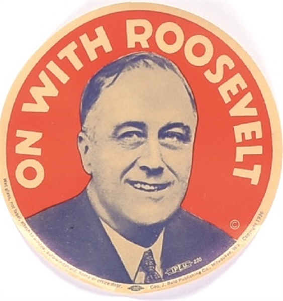 On With Roosevelt Sticker