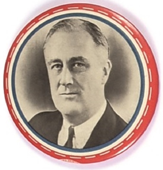 FDR Large Celluloid, Red Border