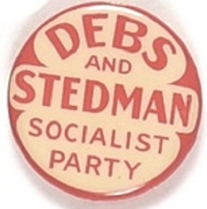 Debs and Stedman Scarce Socialist Party Celluloid