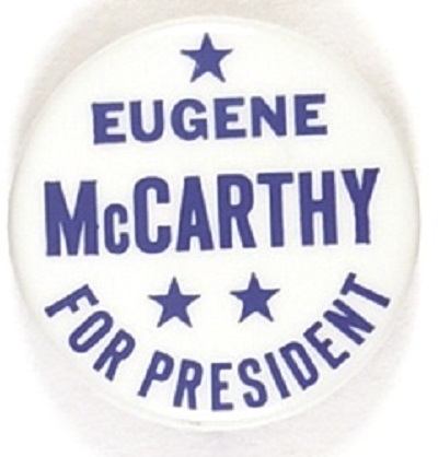 McCarthy for President Three Stars Celluloid