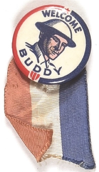 Welcome Buddy World War I Veteran Pin, Ribbon
