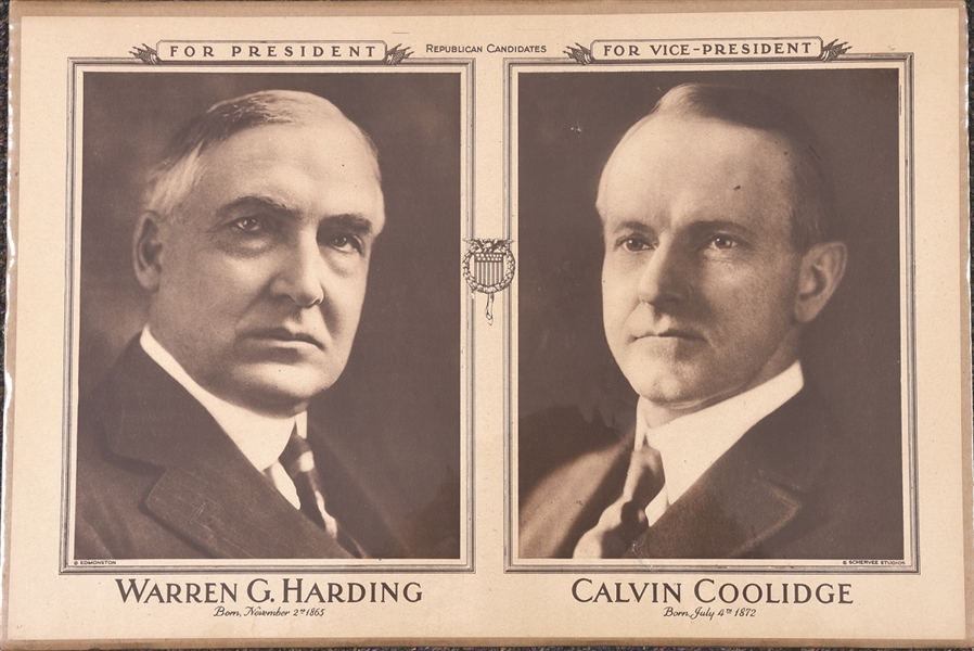 Harding, Coolidge Jugate Poster