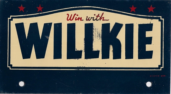 Win With Willkie License Plate