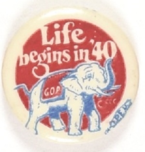 Willkie Life Begins in 40 Elephant Pin