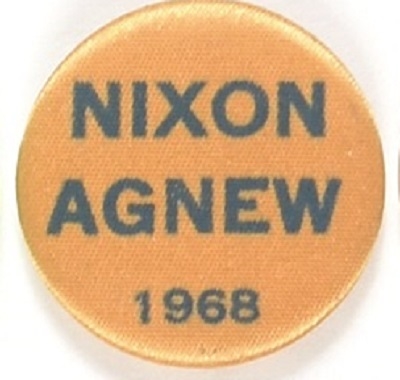 Nixon, Agnew Cloth Covered Pinback
