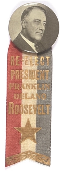 Franklin Roosevelt Tammany Hall Pin, Ribbon