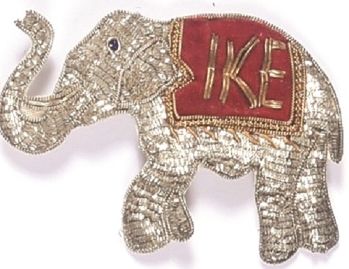 Eisenhower Larger Embroidered Elephant Pin