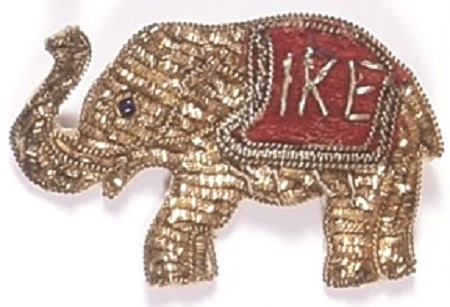 Eisenhower Smaller Embroidered Elephant Pin