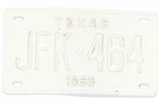 JFK 464 White Texas License