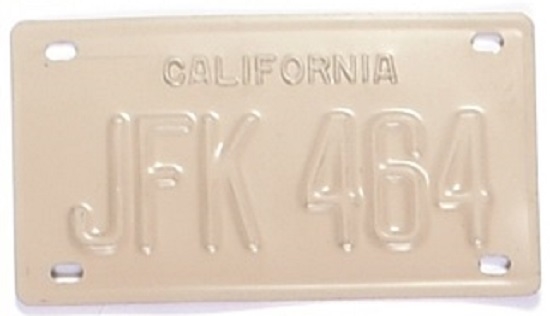 JFK 464 Tan California License