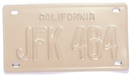 JFK 464 Tan California License