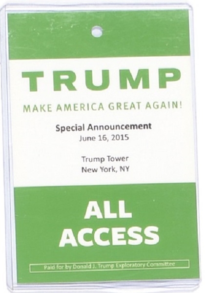 Trump Announcement All Access Pass