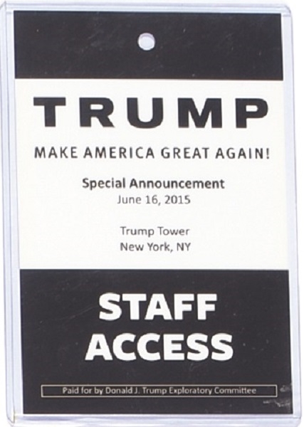 Trump Announcement Staff Access Pass