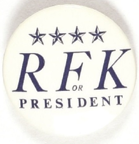 RFK for President Four Stars Celluloid
