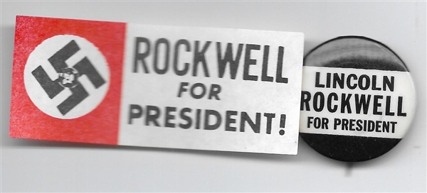 Lincoln Rockwell Pin and Sticker
