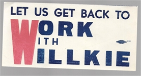 Back to Work With Willkie Sticker