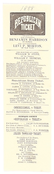 Harrison 1888 Iowa Ballot