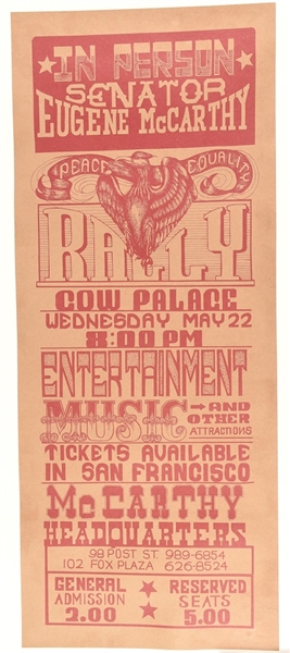 Eugene McCarthy Cow Palace Rally Poster