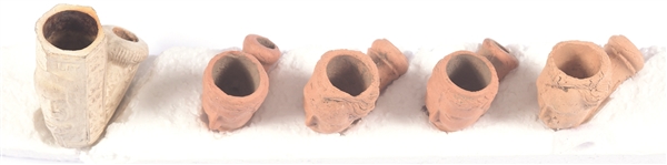 Set of Five 19th Century Clay Pipes