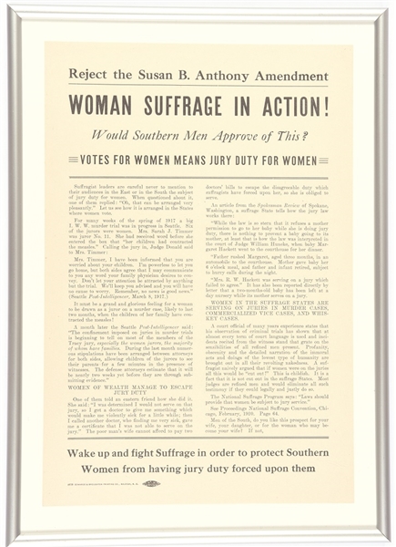 Southern Men Anti Suffrage Flyer
