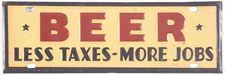 Beer Less Taxes More Jobs License