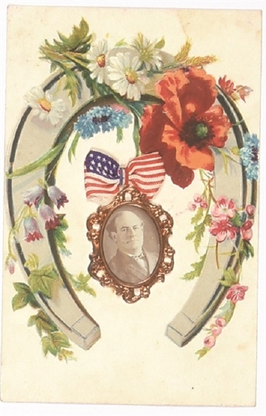 William Jennings Bryan Horseshoe Postcard 