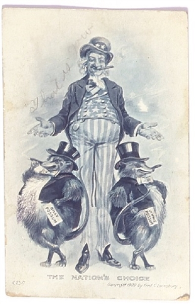 Taft Uncle Sam Billy Possum Postcard