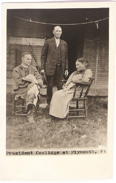 Coolidge with Parents Postcard