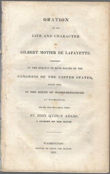 John Q. Adams Oration About Lafayette