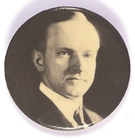 Coolidge Scarce Larger Size Black and White Celluloid