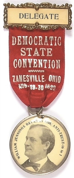 Bryan Ohio State Convention Delegate Badge