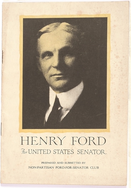 Henry Ford for Senator Booklet