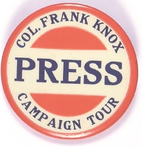 Col. Frank Knox Press Campaign Tour